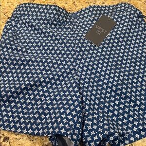 NWT VRST Blue and white pattern shorts